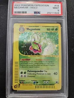 Pokemon PSA 9 Expedition Meganium Holo Rare e-Series 18/165 MINT - Image 1