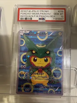 2016 Pokemon Rayquaza Poncho Promo #230 Pikachu, PSA 10 - Image 1