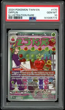 Dipplin Illustration Rare PSA 10 - 2024 Pokemon S&V Twilight Masquerade #170 - Image 1