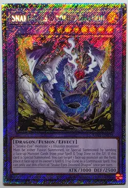 Yugioh Snake-Eyes Doomed Dragon RA05-EN039 Platinum Secret Rare 1st Edition - Image 1