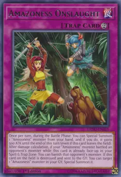 YuGiOh Amazoness Onslaught [LEDU-EN011] Rare Lightly Played 1st Edition - Image 1
