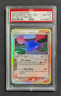 Salamence 2005 Pokemon EX Delta Species Reverse Holo #14 PSA 10 (Pop 73!) - Image 1