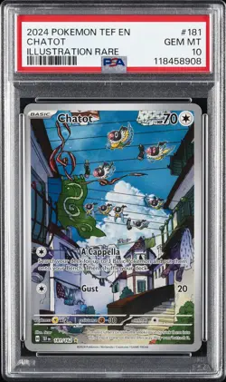2024 POKEMON TEF EN-TEMPORAL FORCES ILLUSTRATION RARE #181 CHATOT PSA 10 - Image 1
