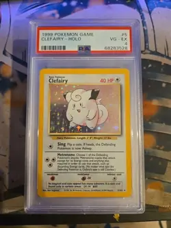 1999 Pokemon Game Base Set Clefairy #5 Holo PSA 4 - Image 1