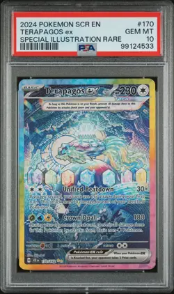 Terapagos EX 170/142 Special Illustration Rare Pokemon Stellar Crown PSA 10 GEM - Image 1