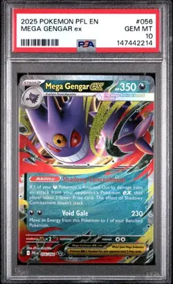 PSA 10 - Mega Gengar EX 056/094 Phantasmal Flames Pokemon TCG - Image 1