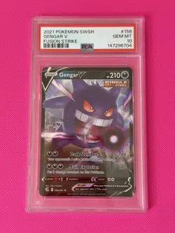 Pokemon Gengar V 156/264 PSA 10 Fusion Strike - Image 1