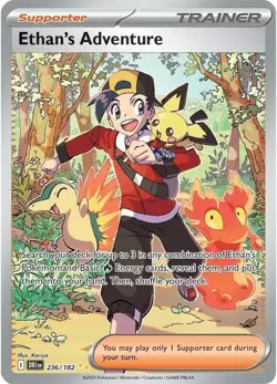 1x Ethan's Adventure - 236/182 - Special Illustration Rare NM-Mint Pokemon SV10 - Image 1