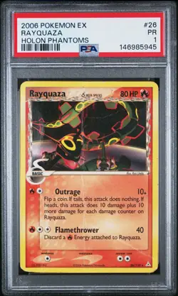 2006 POKEMON EX HOLON PHANTOMS #26 RAYQUAZA PSA 1 - Image 1