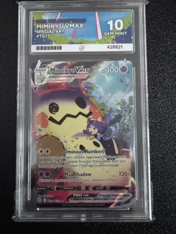Mimikyu Vmax TG17/TG30 ACE 10 GEM MINT Pokemon Card Full Art Brilliant Star - Image 1