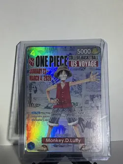 ILLINOIS BASKETBALL One Piece CCG Monkey.D.Luffy P-055 US Voyage Promo Foil Card - Image 1