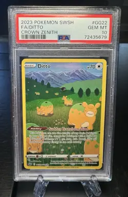 2023 Pokemon TCG Crown Zenith Ditto Card PSA 10 Ultra Rare GG22 🔥🔥🔥 - Image 1