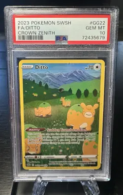2023 Pokemon TCG Crown Zenith Ditto Card PSA 10 Ultra Rare GG22 🔥🔥🔥 - Image 2