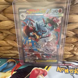 Mega Lucario EX Holo Pokemon TCG Card MEGA Set HP 340 Aura Jab Mega Brave - Image 1