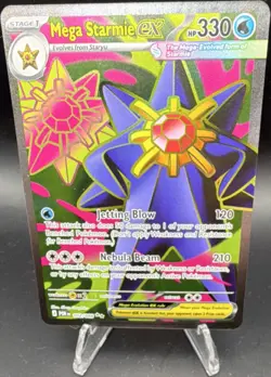 Mega Starmie EX 102/088 Full Art Foil Water Type Pokemon Card HP 330 - Image 1