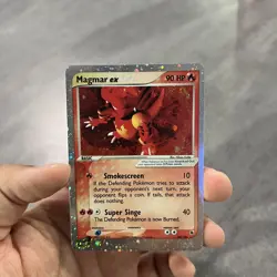 DOUBLE SWIRL Magmar ex 100/109 Ultra Rare Holo Ruby & Sapphire Pokemon TCG Card - Image 1