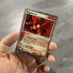 DOUBLE SWIRL Magmar ex 100/109 Ultra Rare Holo Ruby & Sapphire Pokemon TCG Card - Image 4