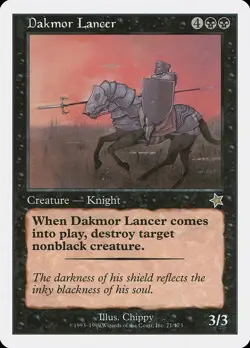 Dakmor Lancer Starter 1999 NM Black Rare MAGIC THE GATHERING MTG CARD ABUGames - Image 1