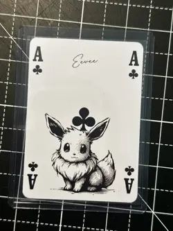 Pokemon Playing Card Nintendo Eevee Sketch Design TCG Art Trading Card - Image 1