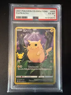Pokemon TCG Pikachu Celebrations Card 005/025 25th Anniversary PSA 7 Near Mint - Image 1