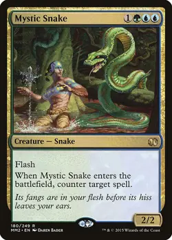 Mystic Snake Modern Masters 2015 NM Blue Green Rare MAGIC MTG CARD ABUGames - Image 1