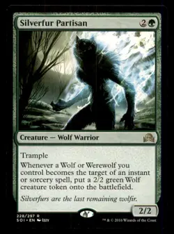 Silverfur Partisan LP Light Play Shadows over Innistrad MTG [11745] - Image 1