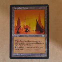 Wizards Scorched Ruins Land Weatherlight Rare Regular John Avon MTG 1997 - Image 1