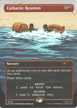 MTG Cathartic Reunion (7045) (Rainbow Foil) Borderless Secret Lair Jaws NM - Image 1