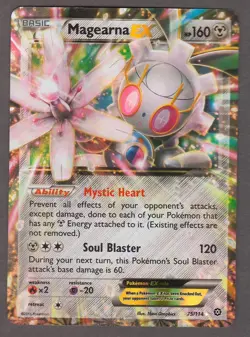 Magearna EX 75/114 XY Steam Siege Full Art Ultra Rare Metal Pokemon Card 2016 NM - Image 1