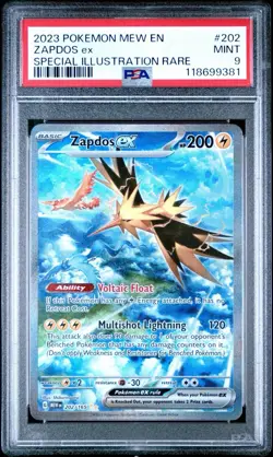 2023 POKEMON MEW EN 151 ZAPDOS EX SPECIAL ILLUSTRATION RARE #202 PSA 9 MINT - Image 1