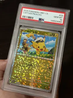 Pokemon TCG “Captain Pikachu” 03/09 2025 CBB1 CS Full Art Holo Chinese PSA 10 - Image 3