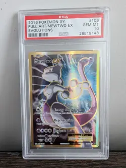 2016 Full Art Mewtwo EX 103/108 Pokemon XY: Evolutions PSA GEM MINT 10 - Image 1