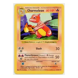 1999 Vintage Pokemon Charmeleon Base Set Shadowless Common #24/102 LP - Image 1