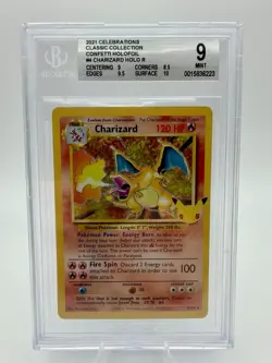 Pokemon Charizard Celebrations Classic Collection 4/102 Confetti Holo Beckett 9 - Image 1
