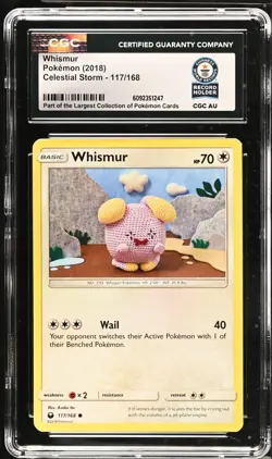 Pokemon CGC World Record Breaks - 2018 Celestial Storm Whismur #117 (1 of 1) - Image 1