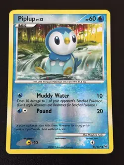 Pokemon TCG Piplup 85/127 Platinum Reverse Holo - Image 1