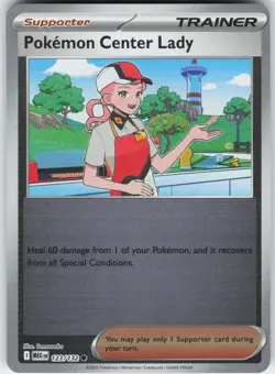 Pokemon Center Lady 123/132 Common Mega Evolution Pokemon Reverse Holo Near Mint - Image 1