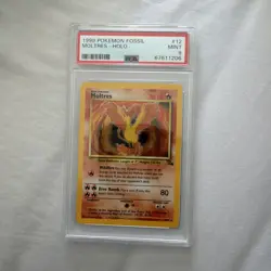 1999 Pokemon Fossil Moltres Holo #12 PSA 9 Mint WOTC Unlimited - Image 1