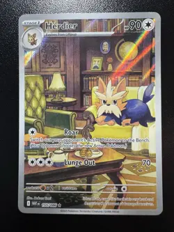 Herdier - Illustration Rare Holo SV: White Flare 155/086 NM Pokemon TCG - Image 1