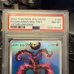 2022 POKEMON JPN SWORD & SHIELD VSTAR UNIVERSE FULL ART/GALARIAN MOLTRES PSA 8 - Image 2