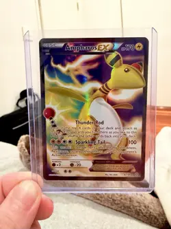 POKEMON 2015 AMPHAROS EX 87/98 XY ANCIENT ORIGINS FULL ART ULTRA RARE HOLO - Image 1