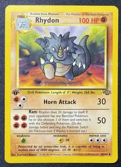 Pokemon TCG Rhydon 45/64 Jungle First Edition Uncommon Vintage - Image 1