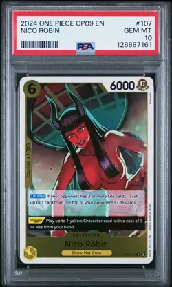 PSA 10 ONE PIECE EMPERORS IN THE NEW WORLD #107 NICO ROBIN OP09 107 POP 34 - Image 1