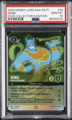 2023 DISNEY LORCANA EN P1-PROMO #20 GENIE - POWERS UNLEASHED PSA 10 - Image 1