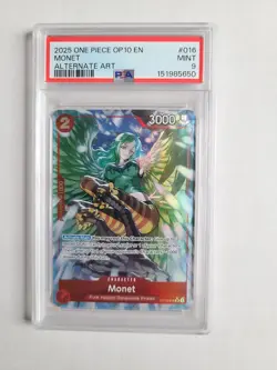 One Piece Monet PSA 9 MINT English Alt Art Foil Royal Blood OP10 016 - Image 2
