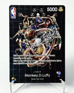 Monkey D Luffy One Piece x NBA Base Shop Promo Leader Card OP TCG Proxy - Image 1