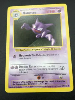 Haunter 29/102 Base Set Shadowless Pokemon 1999 WOTC TCG Card Uncommon NM - Image 1