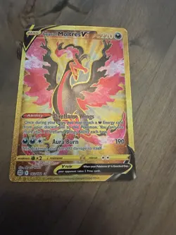 Pokemon Galarian Moltres V Rare SWSH09: Brilliant Stars 183/172 With Card Holder - Image 1