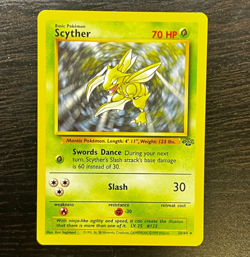 POKEMON TCG - ENGLISH JUNGLE SET SCYTHER 26/64 NON HOLO RARE CARD LP MP - Image 1