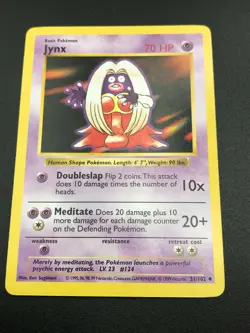 Jynx 31/102 Base Set Shadowless Pokemon 1999 WOTC TCG Card NM Uncommon - Image 1